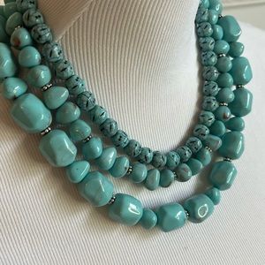 Faux Turquoise bib statement necklace AVON